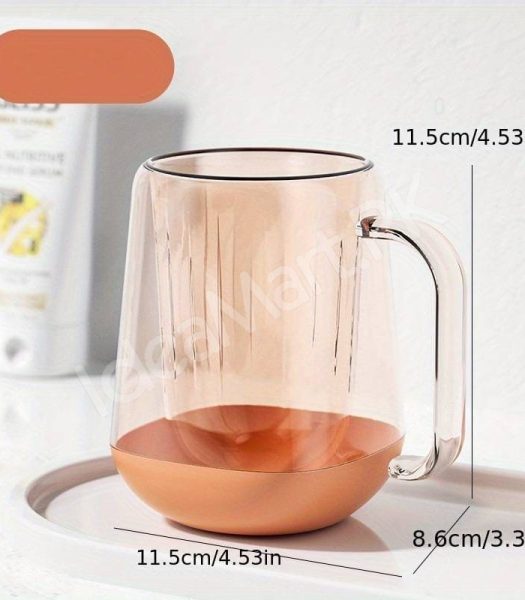 transparent-mouthwash-mug-plastic-tumbler-with-handle-modern-design-for-bathroom-storage-oral-care-product-image