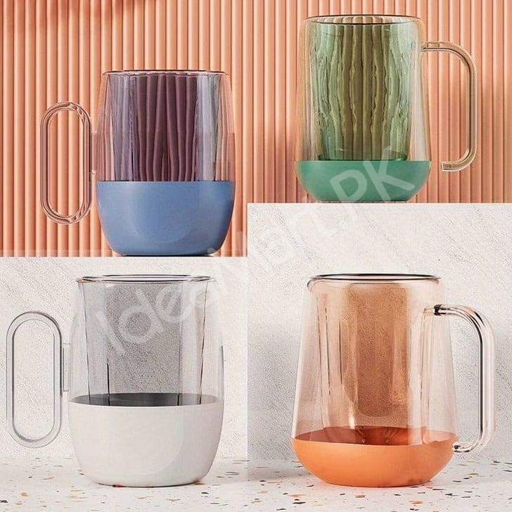 transparent-mouthwash-mug-plastic-tumbler-with-handle-modern-design-for-bathroom-storage-oral-care-product-image