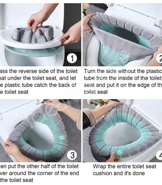 washable-reusable-plush-toilet-seat-cover-cushion-pad-with-zipper-closure-for-winter-warmth-and-comfort-product-image