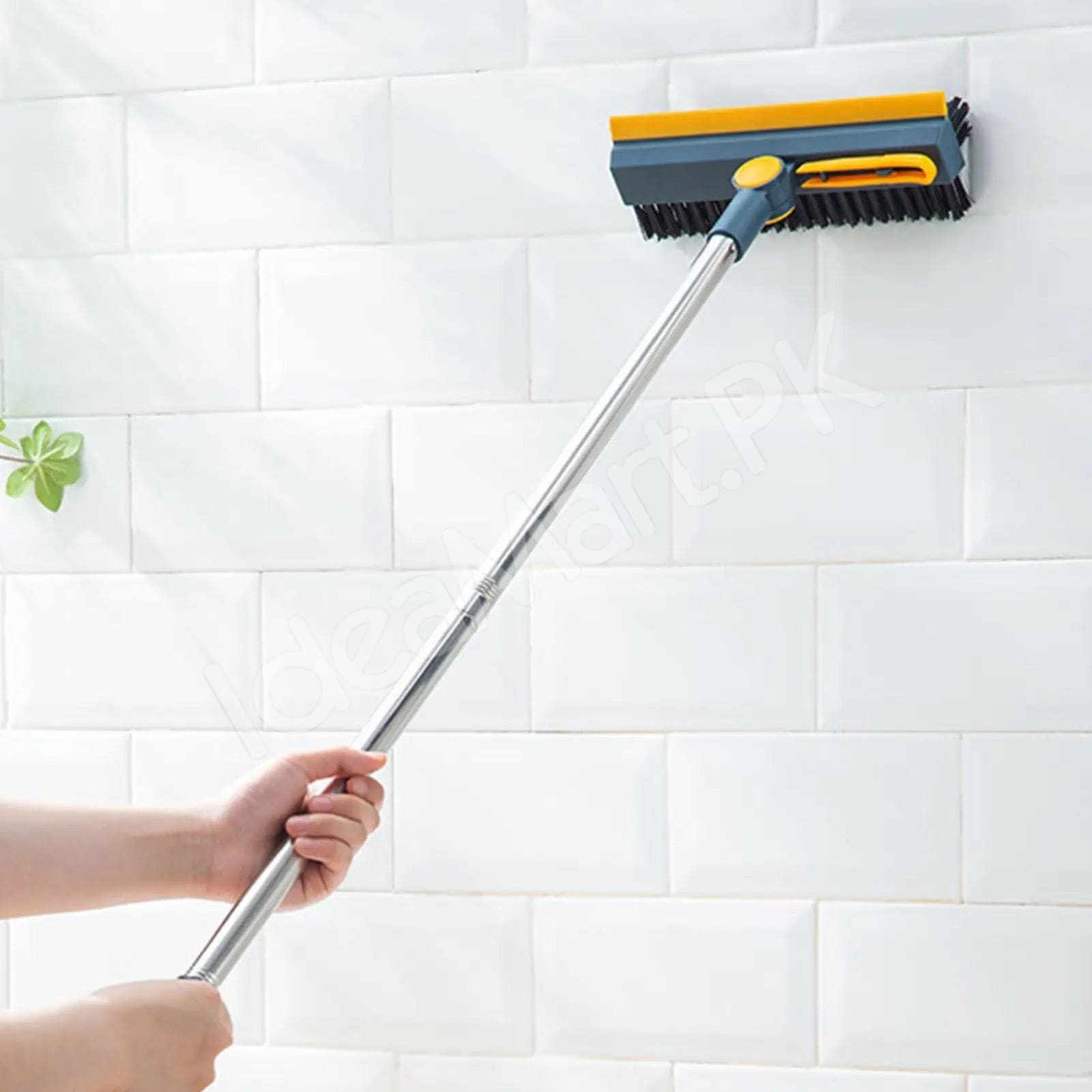3-in-1-v-shape-stiff-bristle-scrub-brush-with-long-adjustable-handle-scraper-for-floor-grout-wall-cleaning-product-image