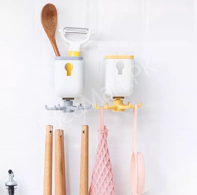 wall-mounted-360-rotating-storage-rack-with-claw-hook-multipurpose-organizer-for-bathroom-kitchen-cabinet-and-home-essentials-product-image