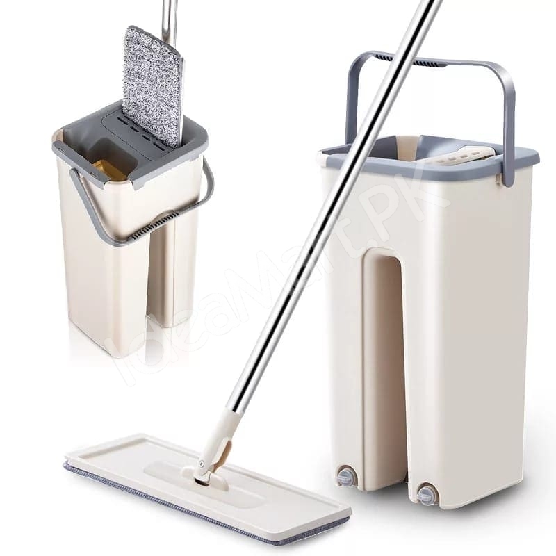 magic-flat-mop-and-bucket-system-with-hands-free-self-squeeze-for-versatile-wet-dry-kitchen-and-home-floor-cleaning-product-image