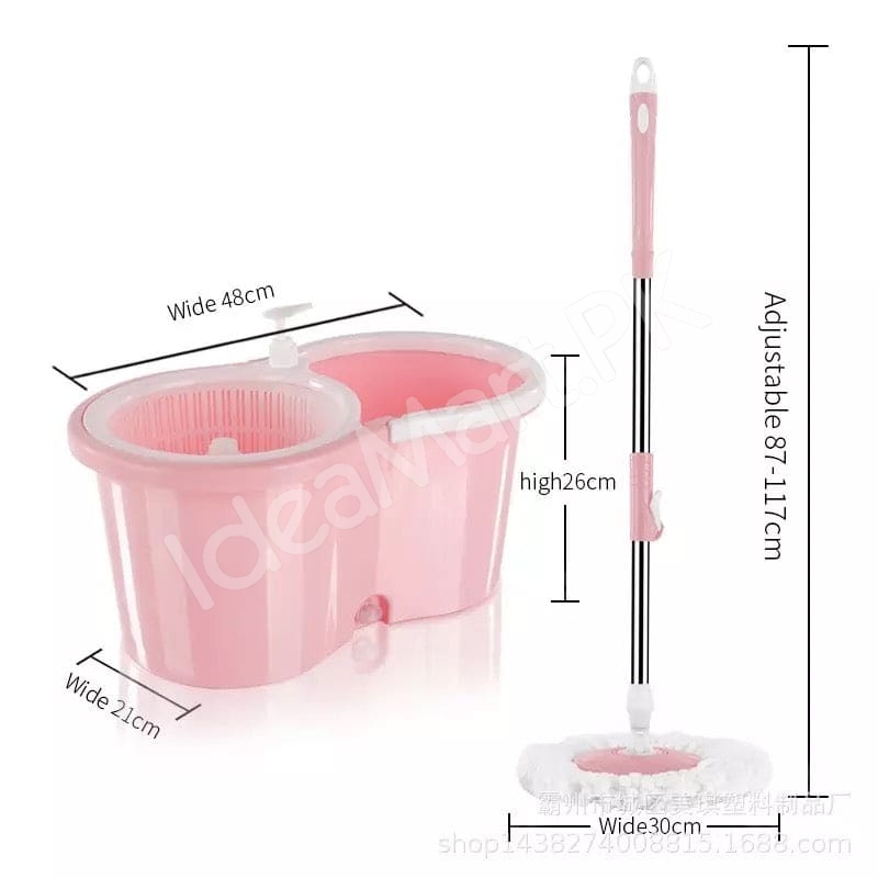 360-rotating-microfiber-spin-mop-dual-chamber-bucket-set-with-self-wringing-strainer-for-efficient-wet-floor-cleaning-product-image