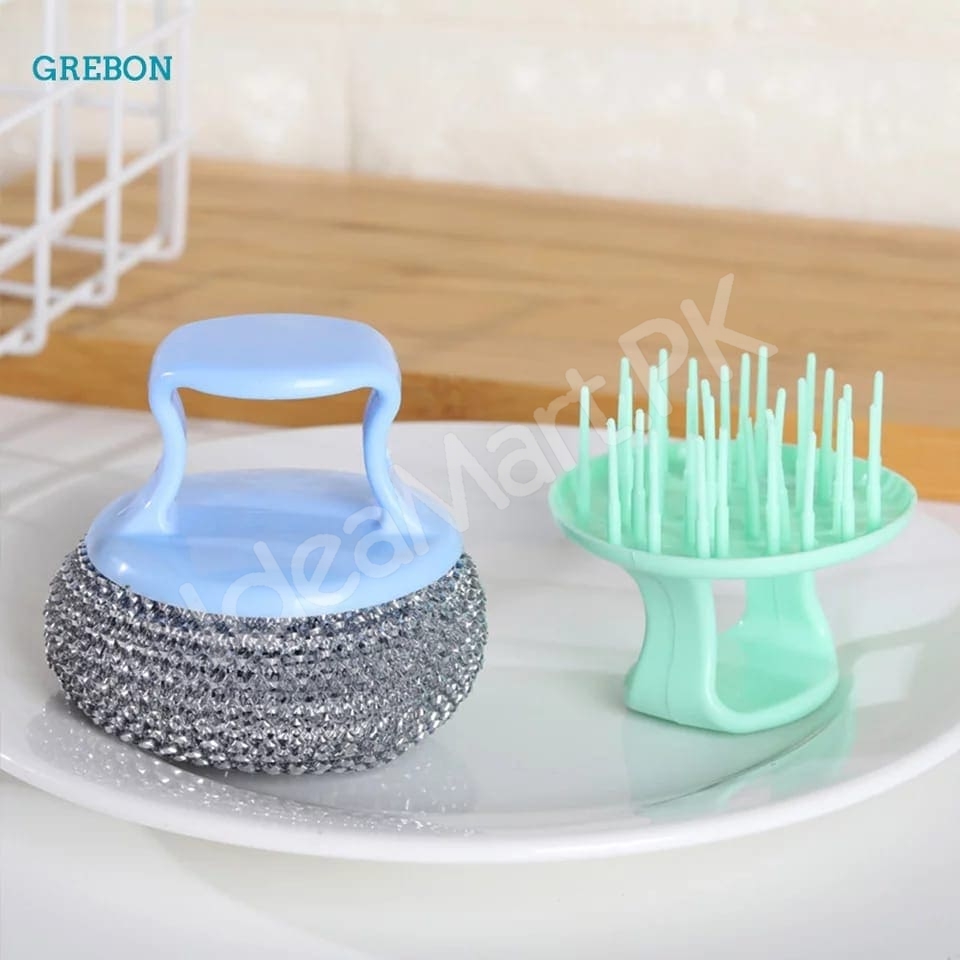 handled-stainless-steel-scrubber-with-plastic-grip-for-heavy-duty-kitchen-pot-pan-and-dish-cleaning-product-image
