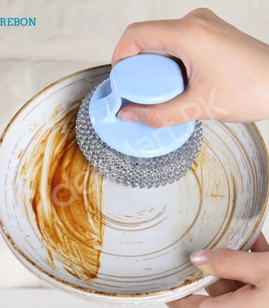 handled-stainless-steel-scrubber-with-plastic-grip-for-heavy-duty-kitchen-pot-pan-and-dish-cleaning-product-image