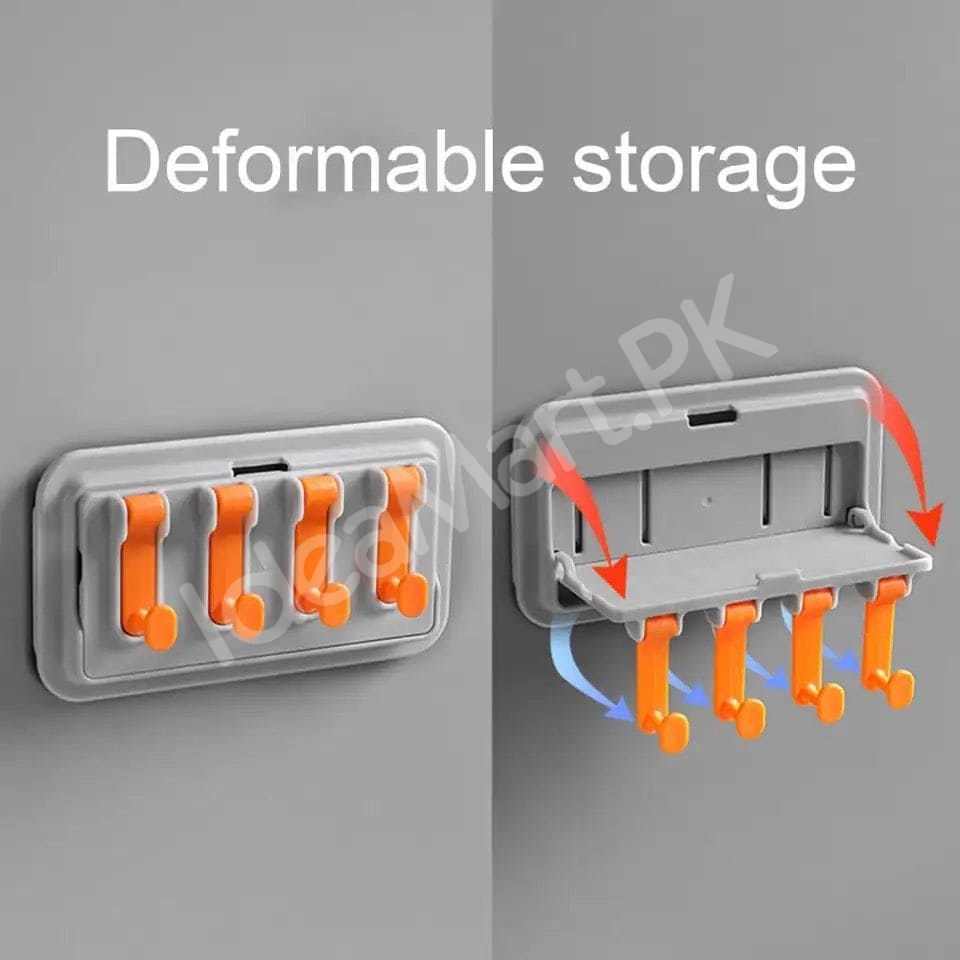 plastic-wall-mounted-kitchen-bathroom-organizer-rack-with-5-hooks-multi-purpose-storage-shelf-brush-towel-utensil-holder-product-image