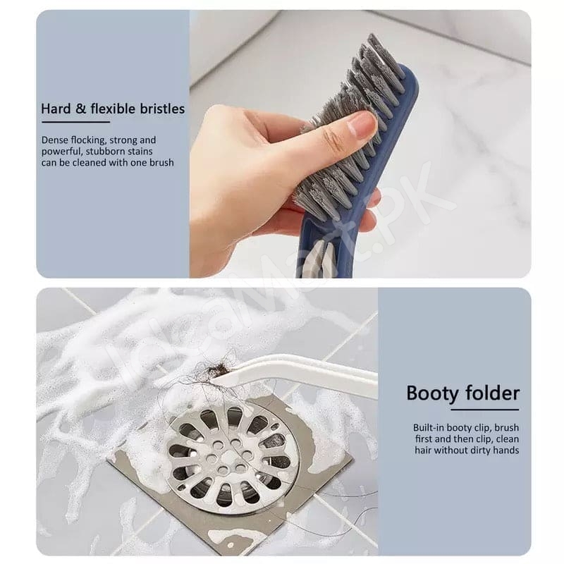 2-in-1-pp-handle-cleaning-brush-with-pet-bristles-and-integrated-hair-pickup-clip-for-bathroom-shower-drain-and-grout-scrubbing-product-image