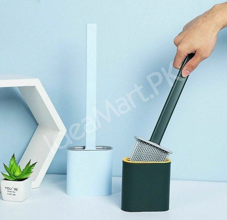 flexible-silicone-bristle-toilet-brush-and-holder-set-with-long-handle-for-deep-bathroom-and-toilet-bowl-cleaning-product-image