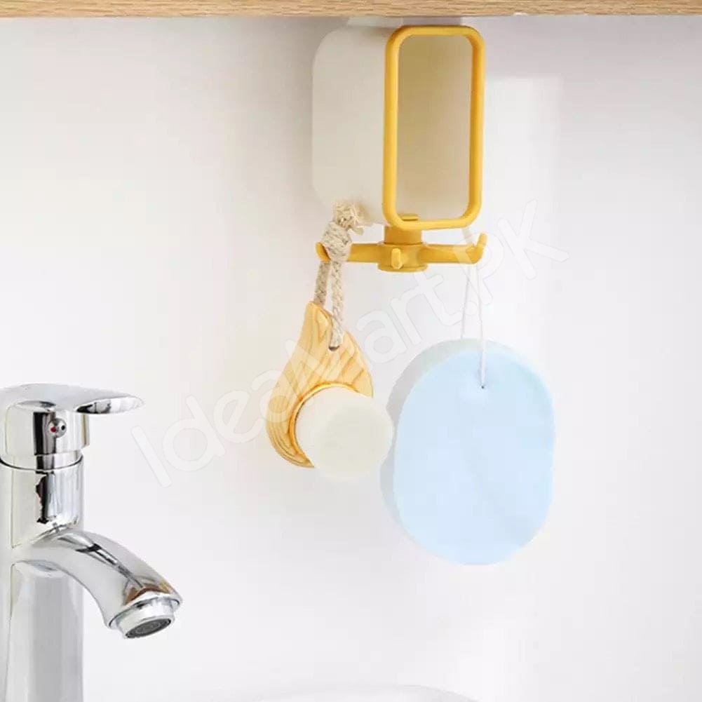 wall-mounted-360-rotating-storage-rack-with-claw-hook-multipurpose-organizer-for-bathroom-kitchen-cabinet-and-home-essentials-product-image