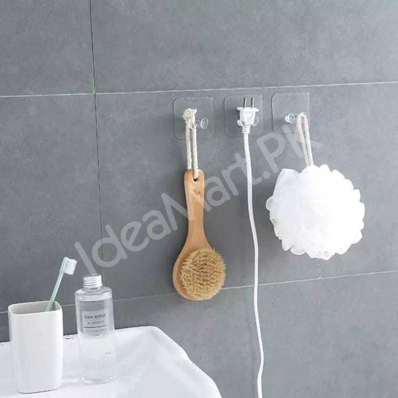 heavy-duty-transparent-adhesive-utility-hook-no-drill-wall-hanger-for-kitchen-bathroom-and-home-storage-product-image