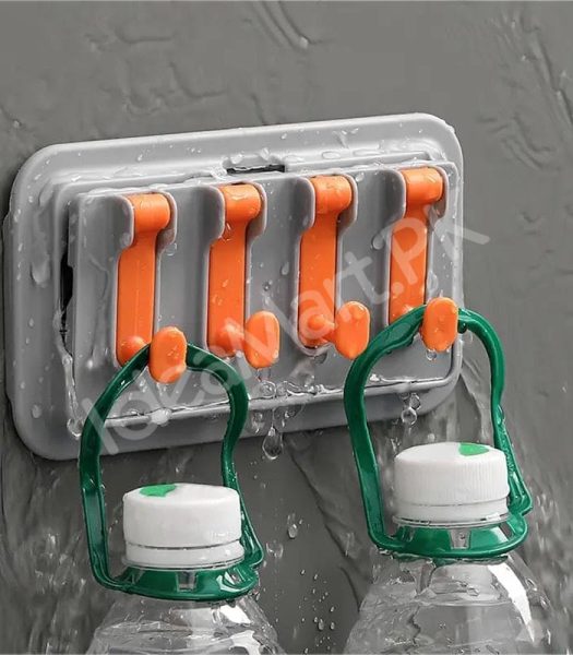 plastic-wall-mounted-kitchen-bathroom-organizer-rack-with-5-hooks-multi-purpose-storage-shelf-brush-towel-utensil-holder-product-image