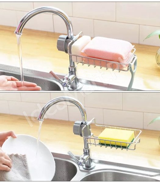stainless-steel-sink-storage-rack-sponge-soap-dish-cloth-kitchen-accessories-organizer-product-image