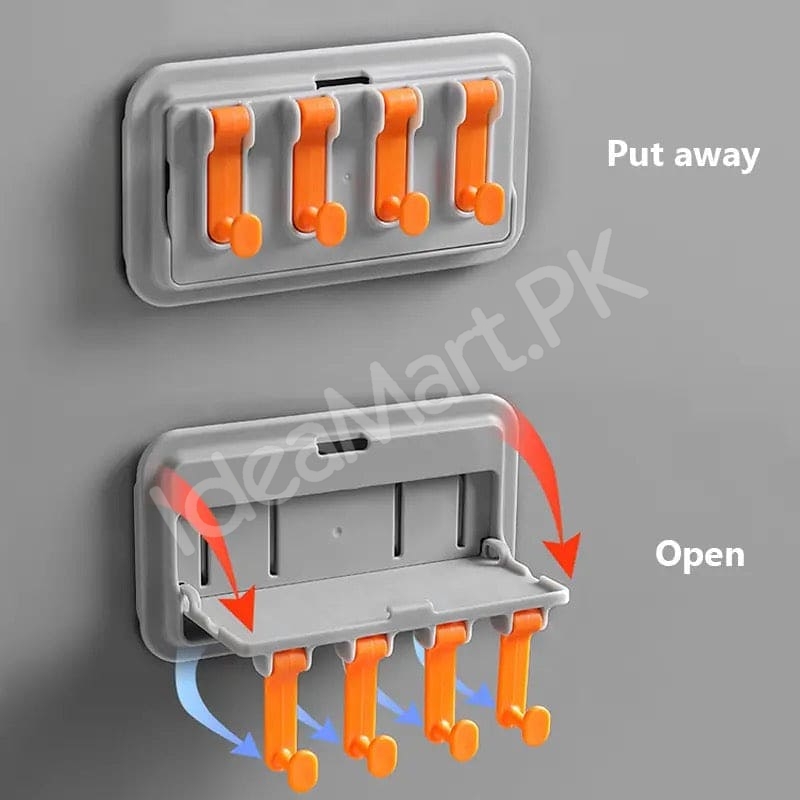 plastic-wall-mounted-kitchen-bathroom-organizer-rack-with-5-hooks-multi-purpose-storage-shelf-brush-towel-utensil-holder-product-image
