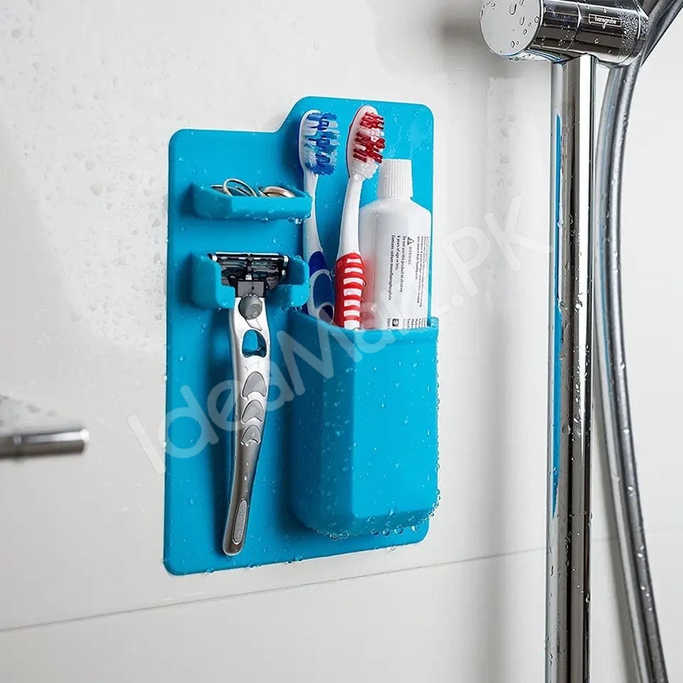 silicone-wall-mounted-holder-multifunctional-organizer-for-toothbrush-shaver-razor-and-bathroom-essentials-product-image