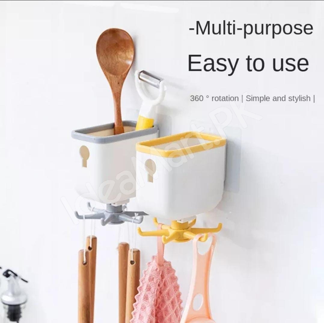 wall-mounted-360-rotating-storage-rack-with-claw-hook-multipurpose-organizer-for-bathroom-kitchen-cabinet-and-home-essentials-product-image