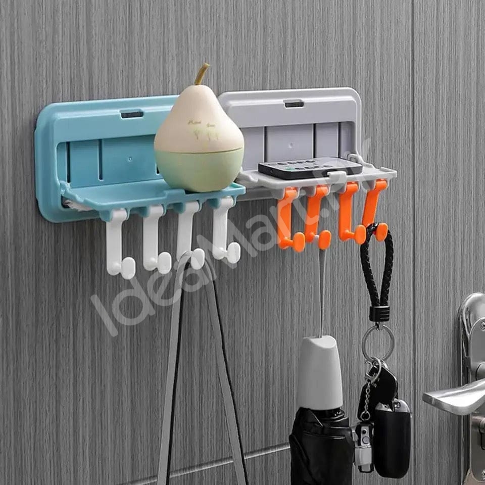 plastic-wall-mounted-kitchen-bathroom-organizer-rack-with-5-hooks-multi-purpose-storage-shelf-brush-towel-utensil-holder-product-image