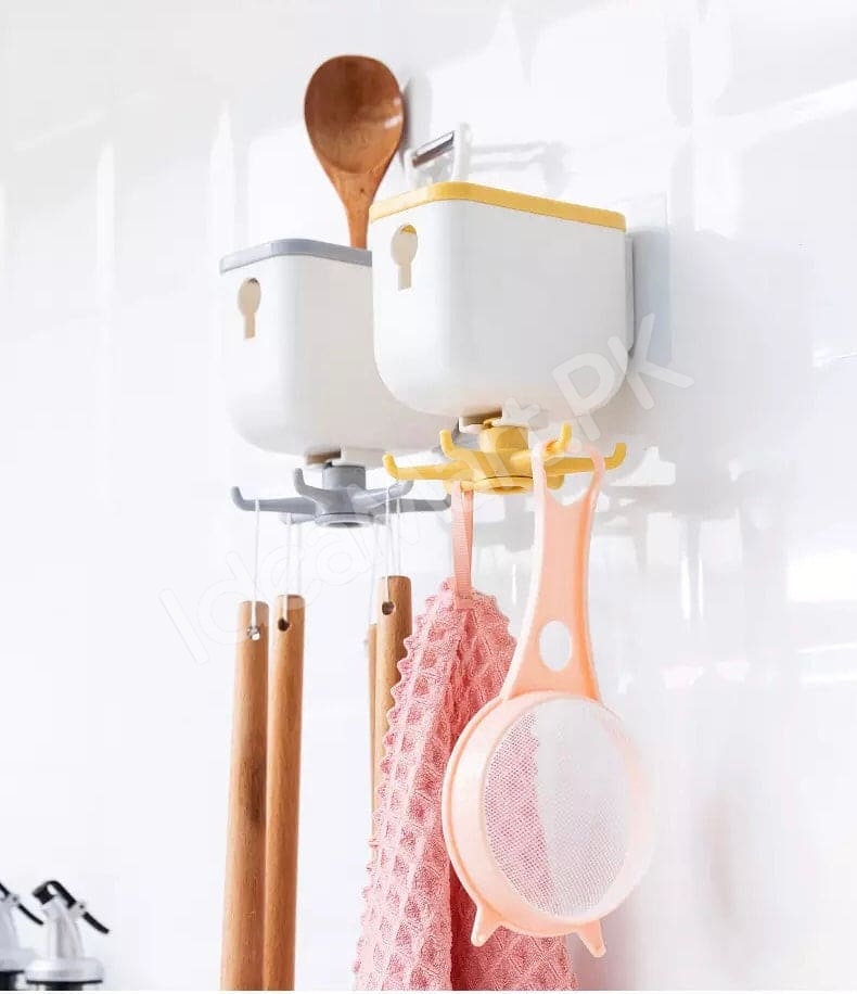 wall-mounted-360-rotating-storage-rack-with-claw-hook-multipurpose-organizer-for-bathroom-kitchen-cabinet-and-home-essentials-product-image