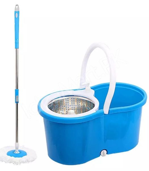 360-rotating-microfiber-spin-mop-dual-chamber-bucket-set-with-self-wringing-strainer-for-efficient-wet-floor-cleaning-product-image