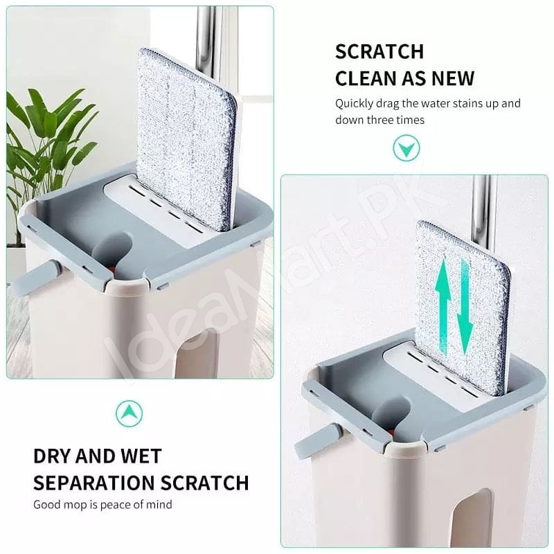 magic-flat-mop-and-bucket-system-with-hands-free-self-squeeze-for-versatile-wet-dry-kitchen-and-home-floor-cleaning-product-image