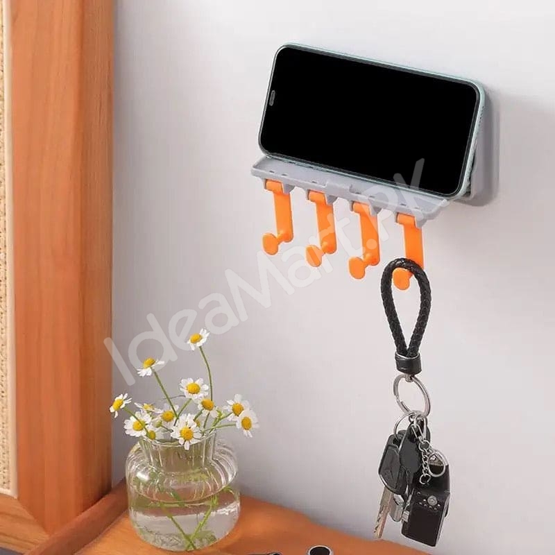 plastic-wall-mounted-kitchen-bathroom-organizer-rack-with-5-hooks-multi-purpose-storage-shelf-brush-towel-utensil-holder-product-image