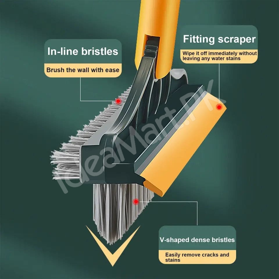 3-in-1-v-shape-stiff-bristle-scrub-brush-with-long-adjustable-handle-scraper-for-floor-grout-wall-cleaning-product-image