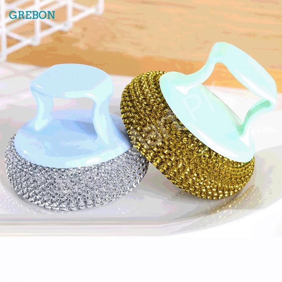 handled-stainless-steel-scrubber-with-plastic-grip-for-heavy-duty-kitchen-pot-pan-and-dish-cleaning-product-image