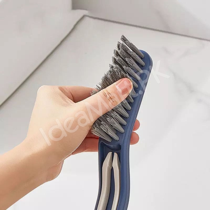 2-in-1-pp-handle-cleaning-brush-with-pet-bristles-and-integrated-hair-pickup-clip-for-bathroom-shower-drain-and-grout-scrubbing-product-image