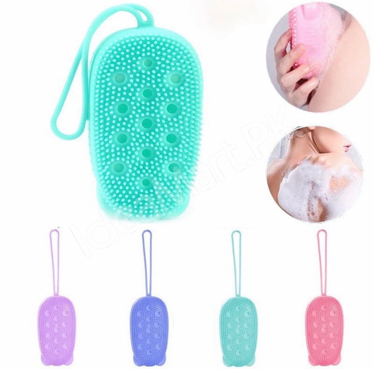 silicone-double-sided-bath-brush-with-soap-holder-soft-bristles-for-full-body-cleaning-spa-and-baby-shower-product-image