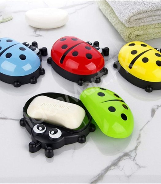 ladybug-cartoon-soap-box-with-cover-double-layer-drain-soap-dish-storage-organizer-case-for-kitchen-and-bathroom-use-product-image