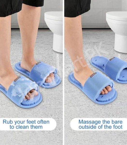 non-slip-silicone-foot-scrubber-slipper-with-soft-bristles-for-shower-deep-cleaning-exfoliation-and-foot-massage-product-image