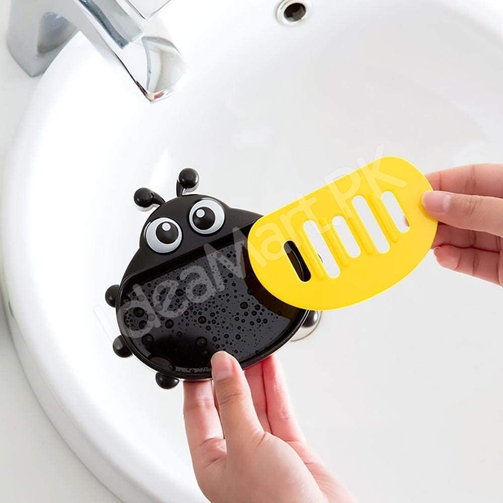 ladybug-cartoon-soap-box-with-cover-double-layer-drain-soap-dish-storage-organizer-case-for-kitchen-and-bathroom-use-product-image