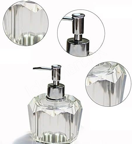 luxury-crystal-cut-glass-liquid-soap-dispenser-with-chrome-pump-for-bathroom-vanity-and-kitchen-countertop-product-image
