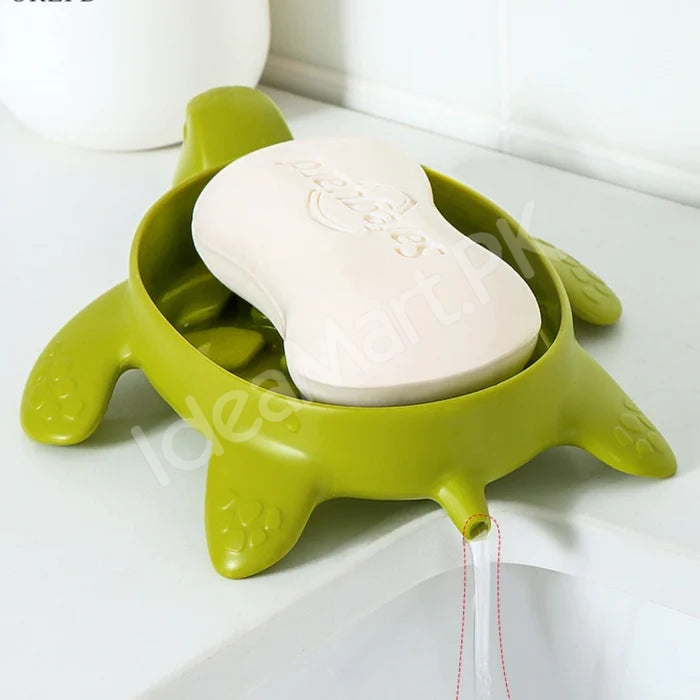 cute-green-slotted-turtle-soap-holder-dish-bathroom-countertop-shower-bar-drainer-product-image