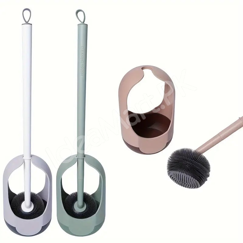 self-optical-toilet-bowl-brush-with-soft-silicone-bristles-flexible-brush-head-and-long-handle-for-dead-corner-cleaning-product-image